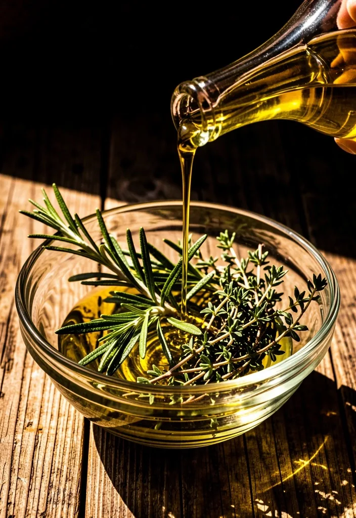 Aceite de oliva y aromáticas